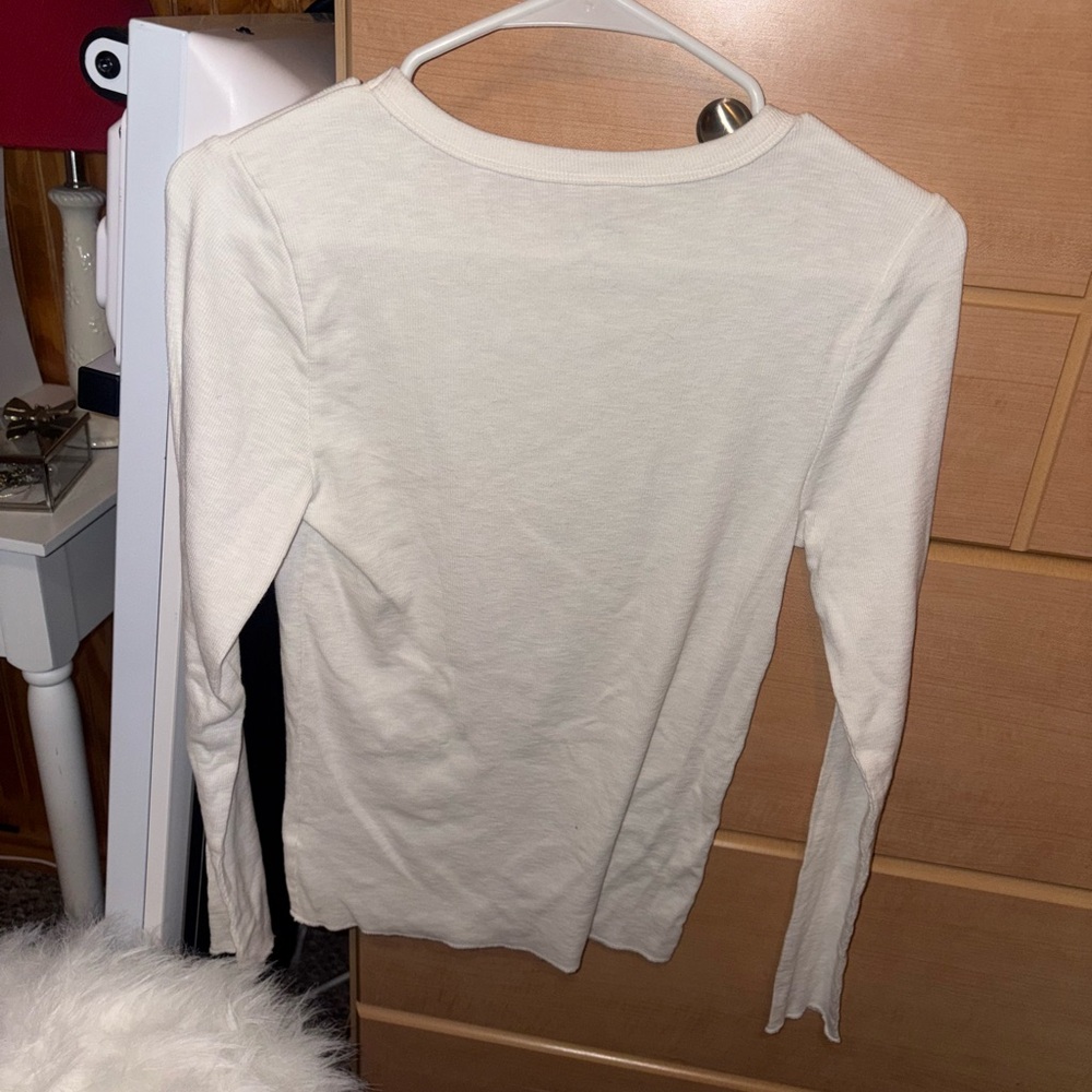 Wild Fable Cream Ribbed Tee - Picture 3 of 3